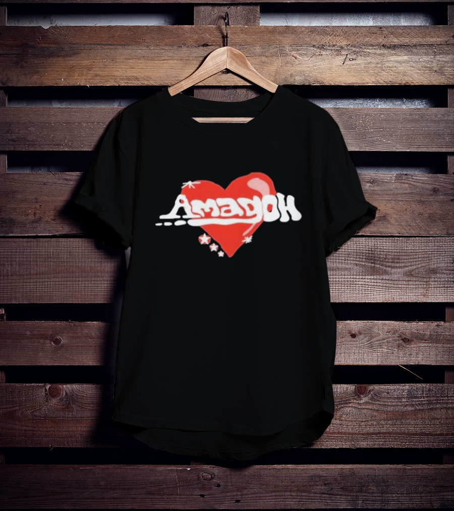 Kofi Stone Amagoh Red Heart Design With Stars T-Shirt