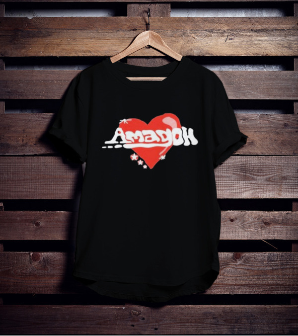 Kofi Stone Amagoh Red Heart Design With Stars T-Shirt
