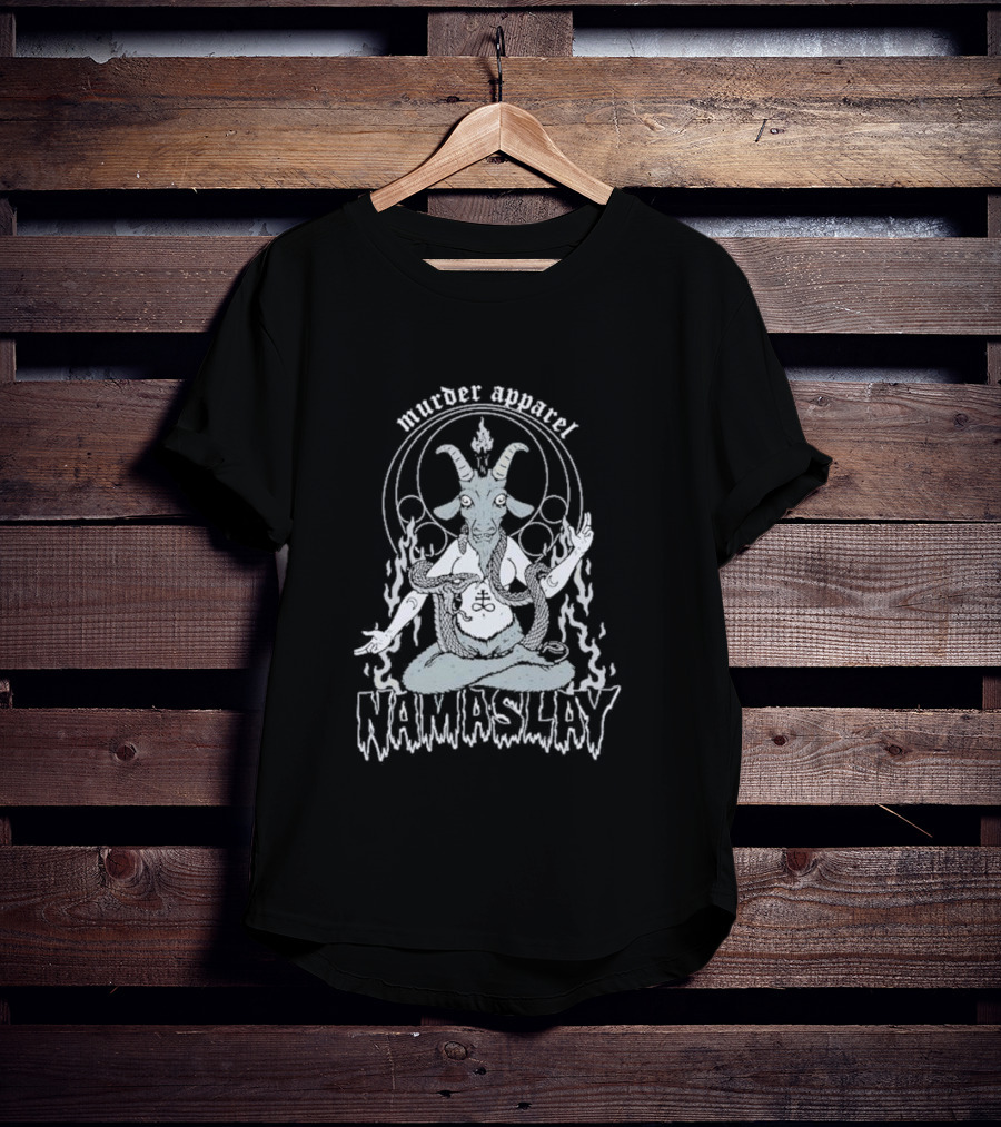 Murder Apparel Namaslay Goat Meditation With Fire And Serpent T-Shirt