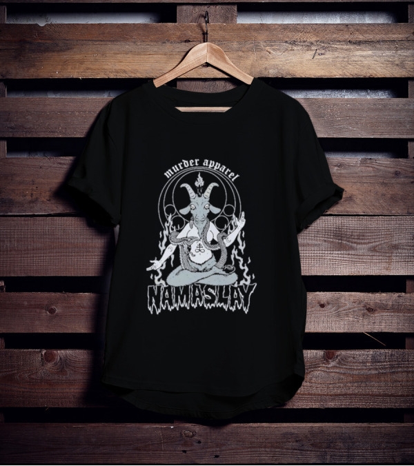 Murder Apparel Namaslay Goat Meditation With Fire And Serpent T-Shirt
