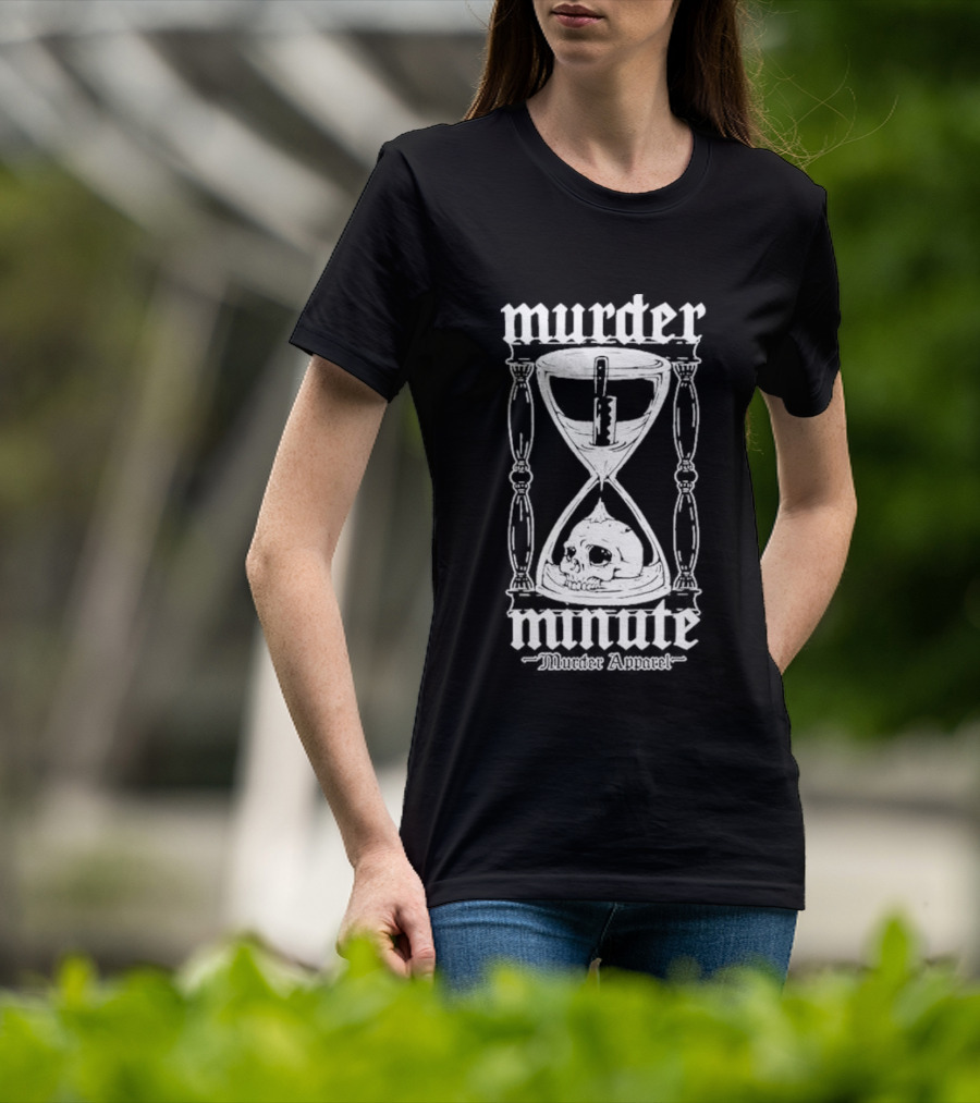 Murder Minute Hourglass Skull Murder T-Shirt