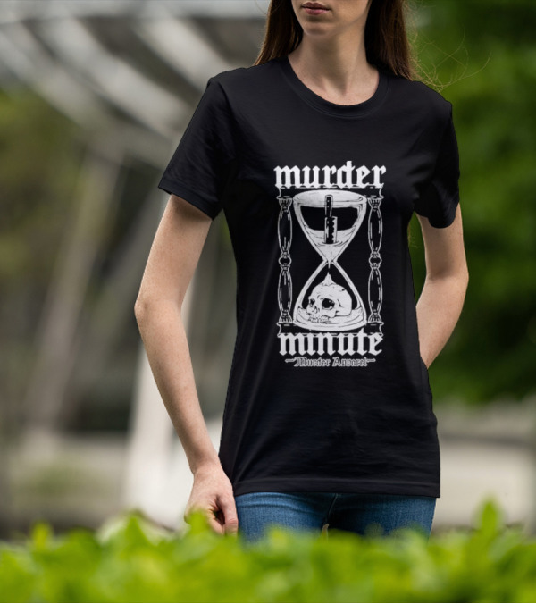 Murder Minute Hourglass Skull Murder T-Shirt