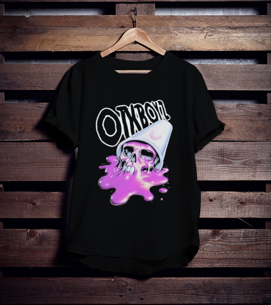 OTXBOYZ Purple Skull Overflowing With Oil Spill Aesthetic T-Shirt