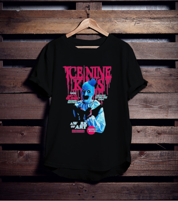 Rock Abilia Ice Nine Kills Black Featuring Art The Clown Cutting Edge Delivering Cake With A Smile T-Shirt