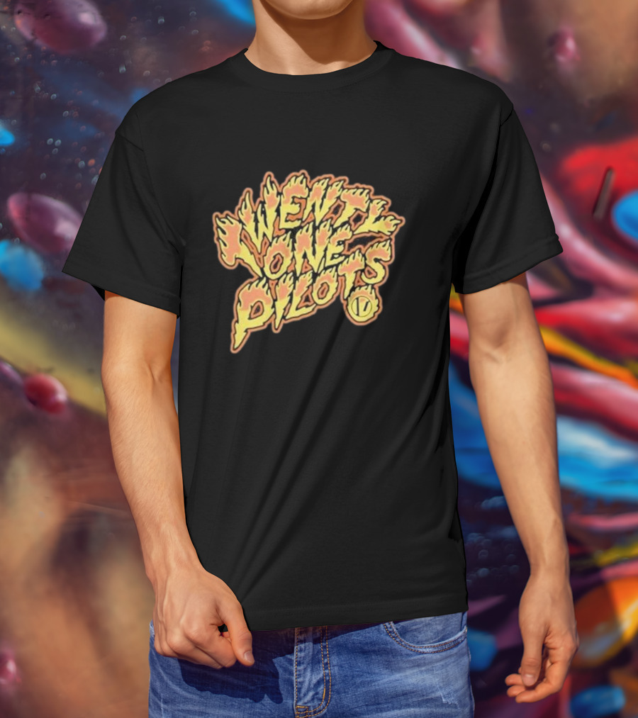 Twenty One Pilots Fiery Text Band T-Shirt