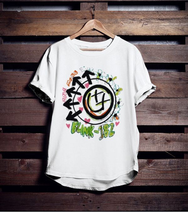 Blink-182 One More Time Graffiti Arrows And Hearts T-Shirt