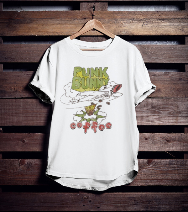 Green Day Punk Bunny Coffee Dookie Art Explosion T-Shirt
