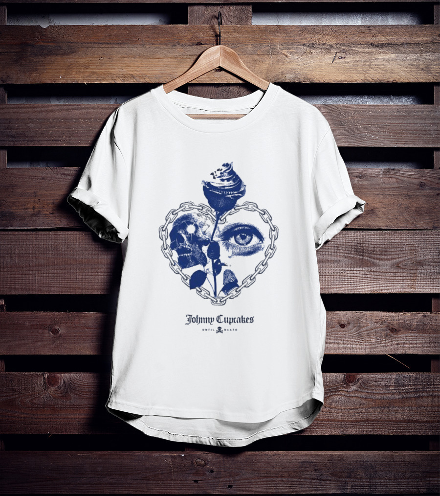 Johnny Cupcakes Heart Chain Skull Eye Rose Until Death T-Shirt