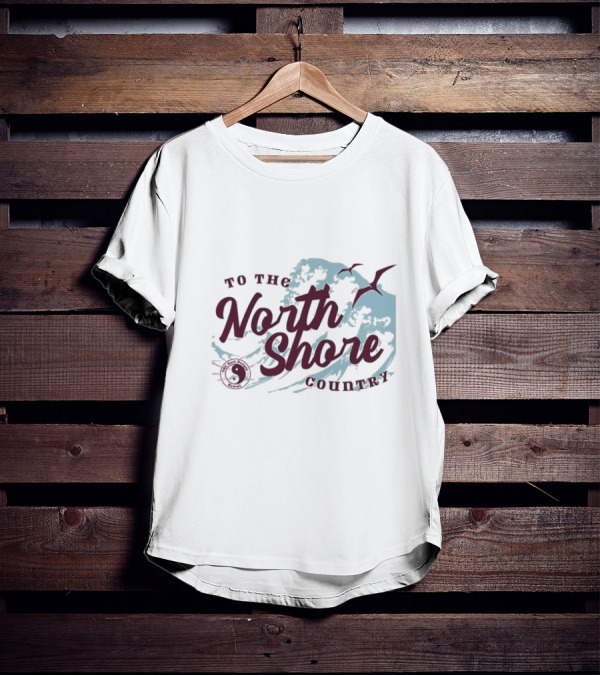 To The North Shore Country Yin Yang Wave Seagulls T-Shirt