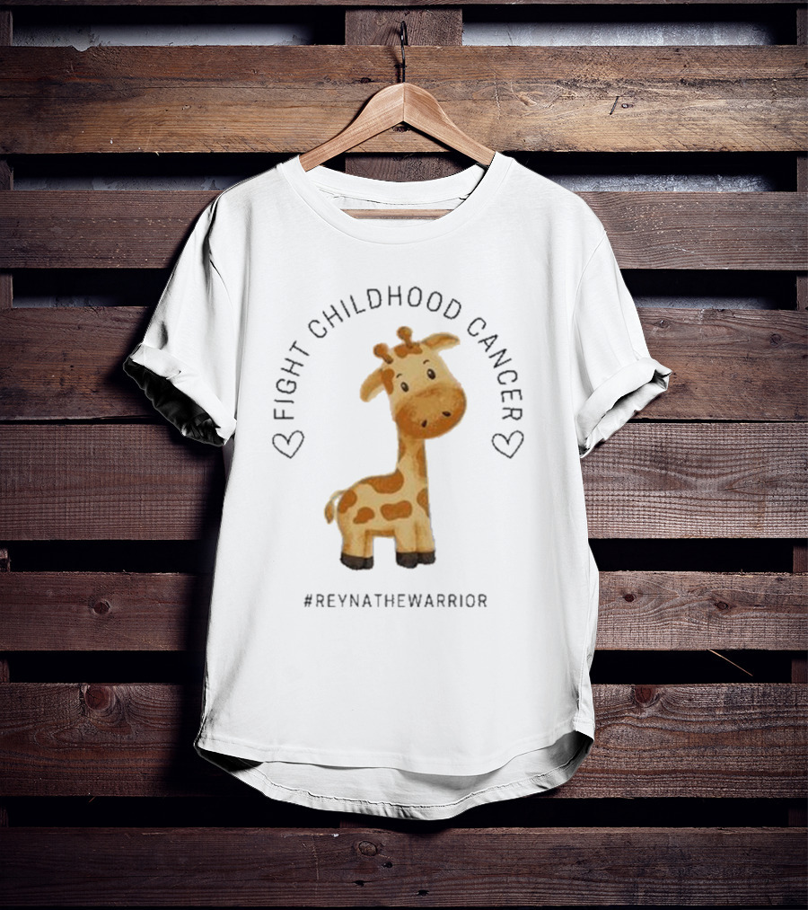 Fight Childhood Cancer Reyna The Warrior Giraffe Hearts T-Shirt