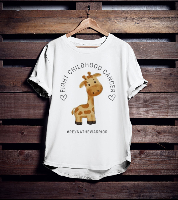 Fight Childhood Cancer Reyna The Warrior Giraffe Hearts T-Shirt
