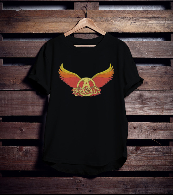 Aerosmith Winged Emblem Red Yellow Gradient T-Shirt