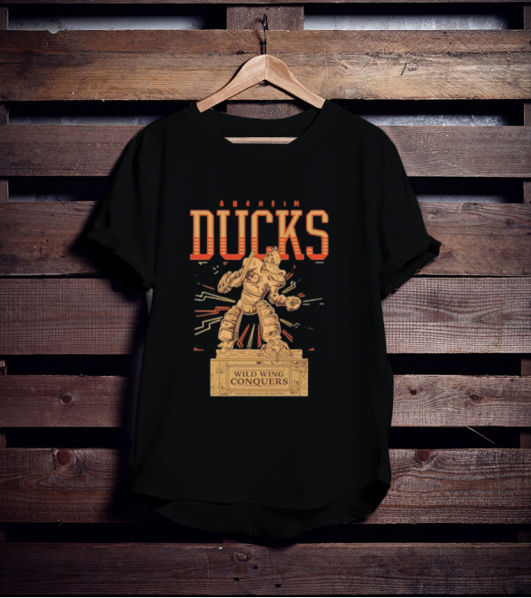 Anaheim Ducks Wild Wing Conquers Statue T-Shirt