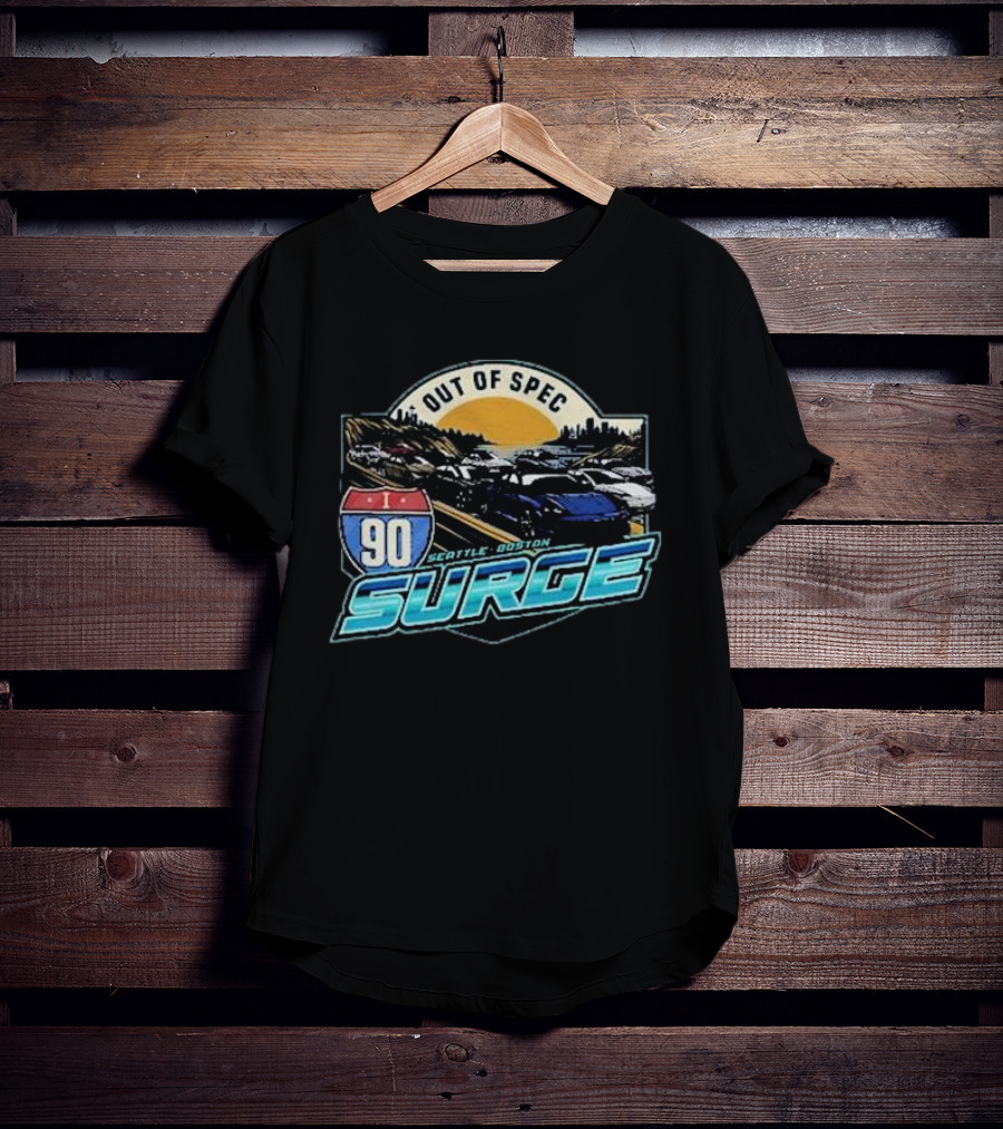 I-90 Surge Out Of Spec Seattle Boston Highway Traffic Scene T-Shirt
