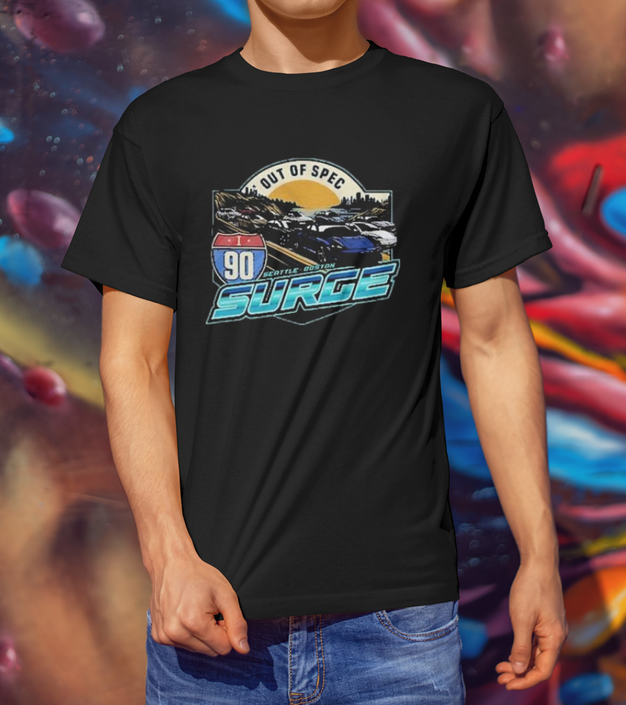 I-90 Surge Out Of Spec Seattle Boston Highway Traffic Scene T-Shirt