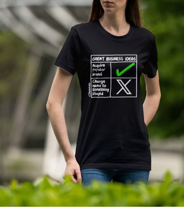 Great Business Ideas Acquire Popular Brand Change Name To X Something Stupid T-Shirt