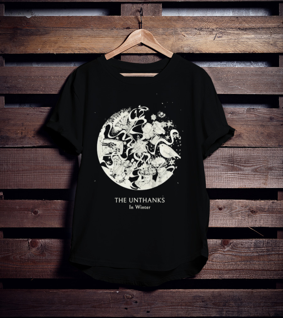 The Unthanks In Winter Snowy Circle With Bird And Holiday Symbols T-Shirt