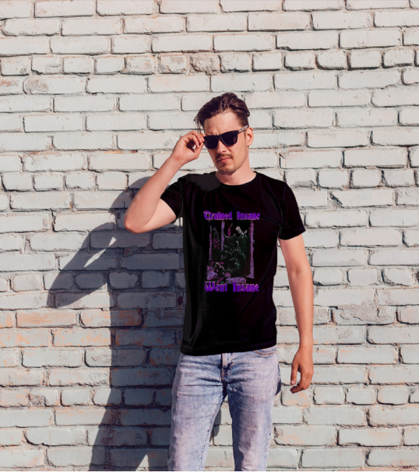 Trained Insane Went Insane Purple Gothic Horror Scene T-Shirt