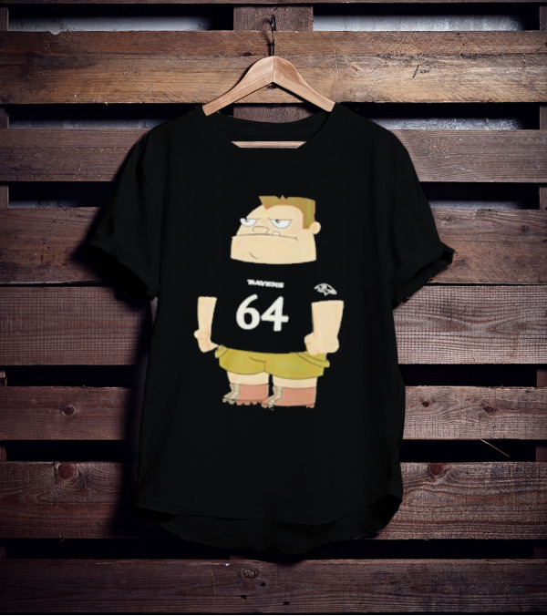 Ravens 64 Cartoon Character Tyler Linderbaum Only Fears God Texas Fears Oklahoma T-Shirt