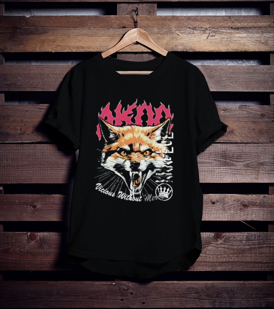 Akimo Vicious Without Mercy Orange Fox Crown T-Shirt