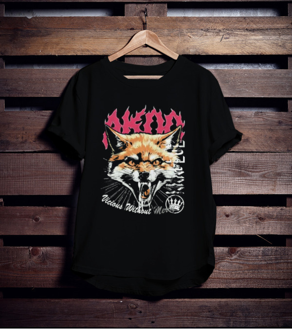 Akimo Vicious Without Mercy Orange Fox Crown T-Shirt