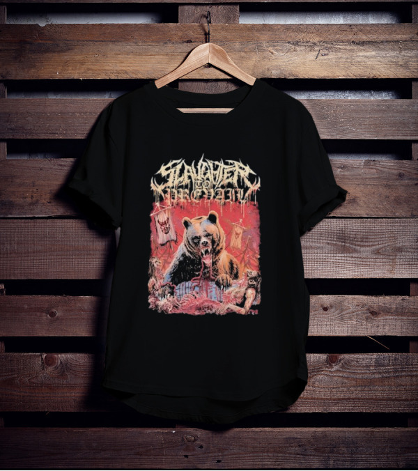Slaughter To Prevail Bear With Blood-Soaked Banner Background T-Shirt
