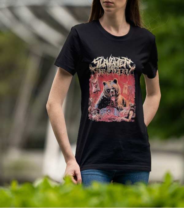 Slaughter To Prevail Bear With Blood-Soaked Banner Background T-Shirt