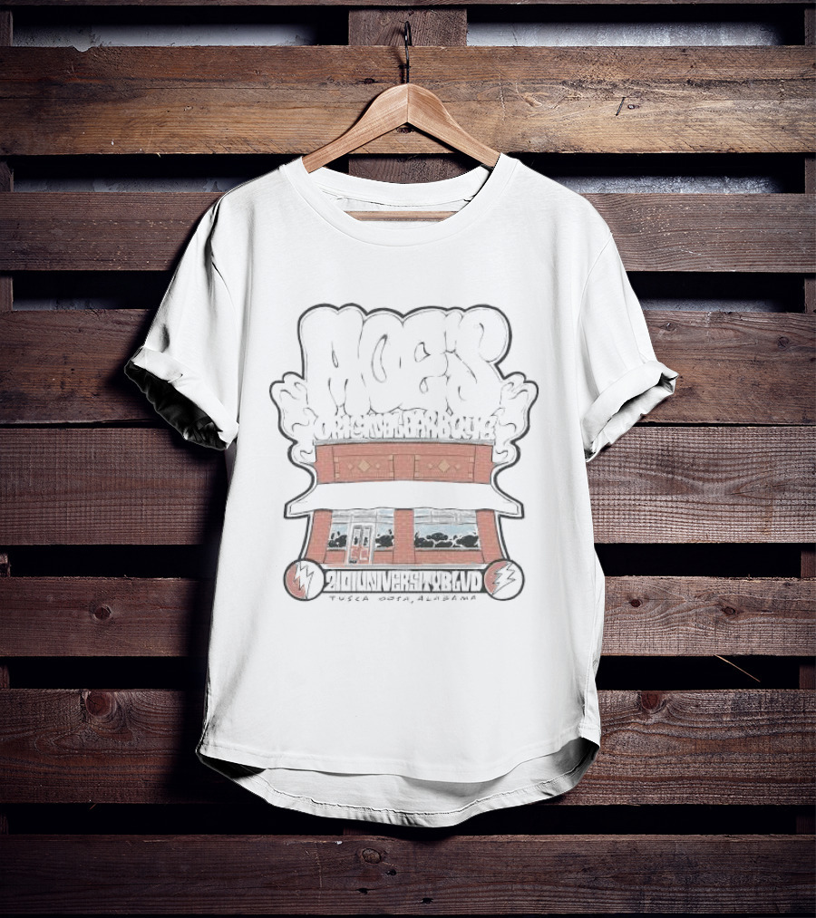 Moe's Original Barbecue Tuscaloosa Alabama 2101 University Blvd Warped Building T-Shirt