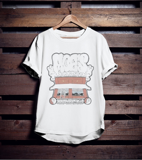 Moe's Original Barbecue Tuscaloosa Alabama 2101 University Blvd Warped Building T-Shirt