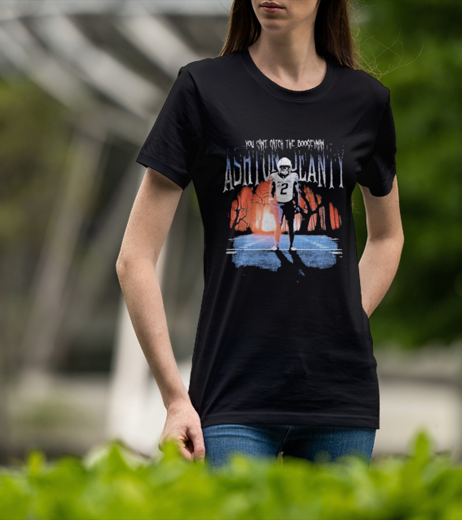 Ashton Jeanty You Can’t Catch The Boogeyman Football Forest Shadows T-Shirt