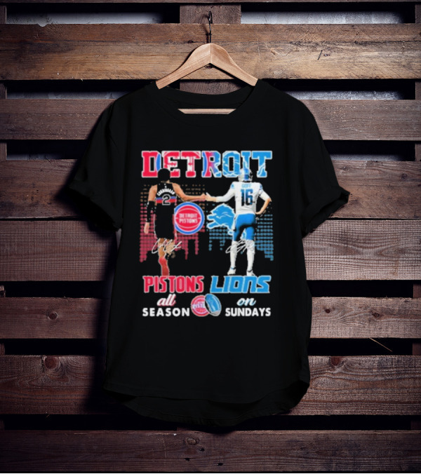Detroit Pistons Lions All Season On Sundays T-Shirt