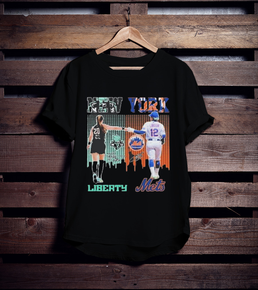 New York Liberty Sabrina Ionescu Francisco Lindor Mets T-Shirt