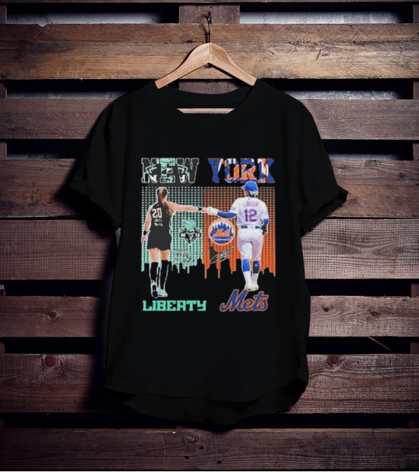 New York Liberty Sabrina Ionescu Francisco Lindor Mets T-Shirt