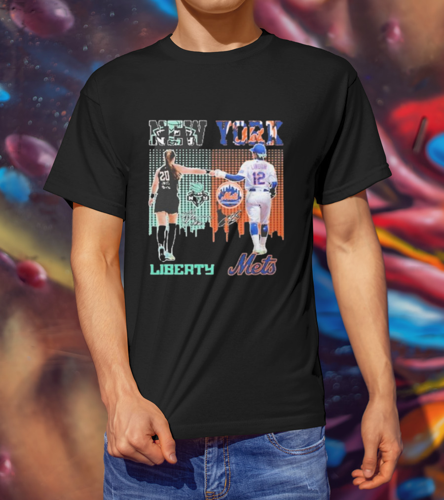 New York Liberty Sabrina Ionescu Francisco Lindor Mets T-Shirt