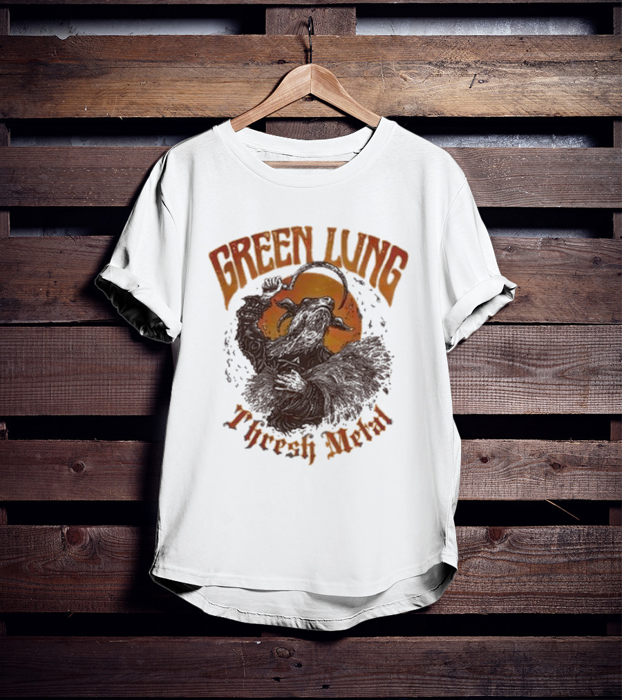 Green Lung Thrash Metal Mystical Goat With Crescent Blade T-Shirt