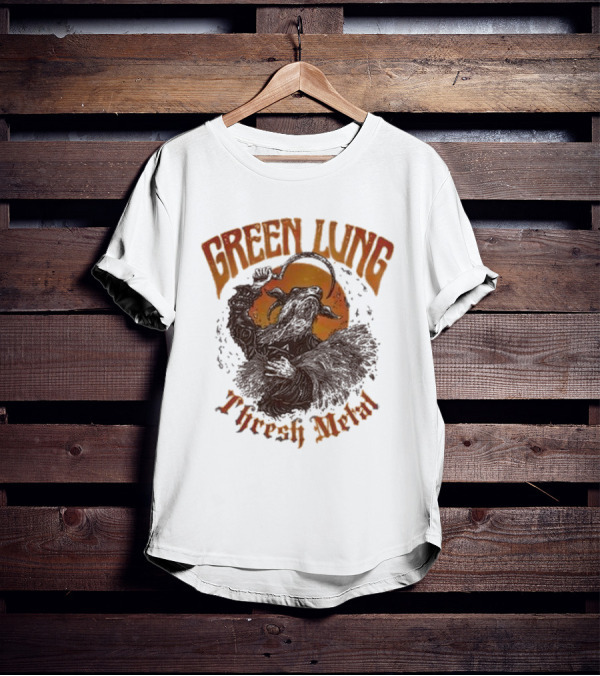 Green Lung Thrash Metal Mystical Goat With Crescent Blade T-Shirt