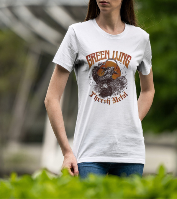 Green Lung Thrash Metal Mystical Goat With Crescent Blade T-Shirt