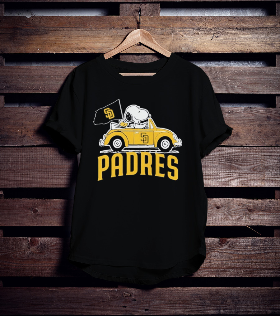 Snoopy San Diego Padres Car Flag Baseball Mascot T-Shirt