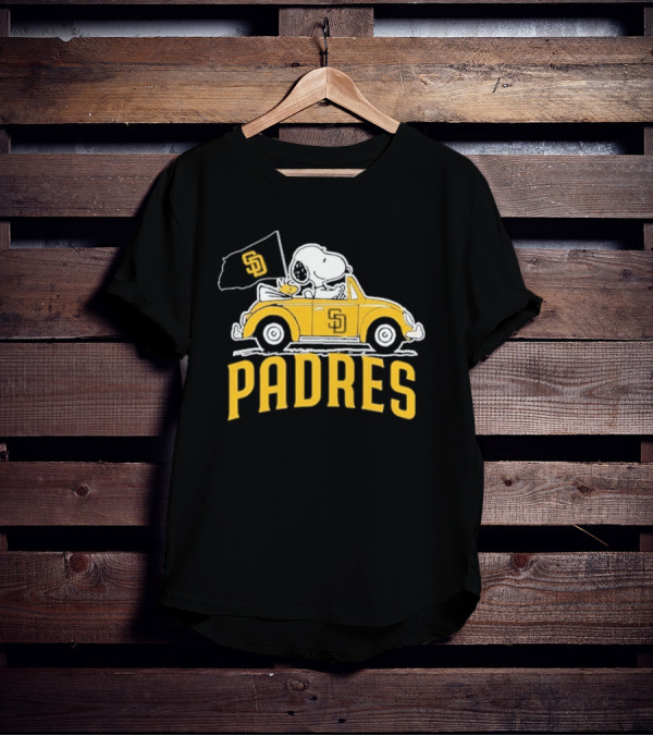 Snoopy San Diego Padres Car Flag Baseball Mascot T-Shirt