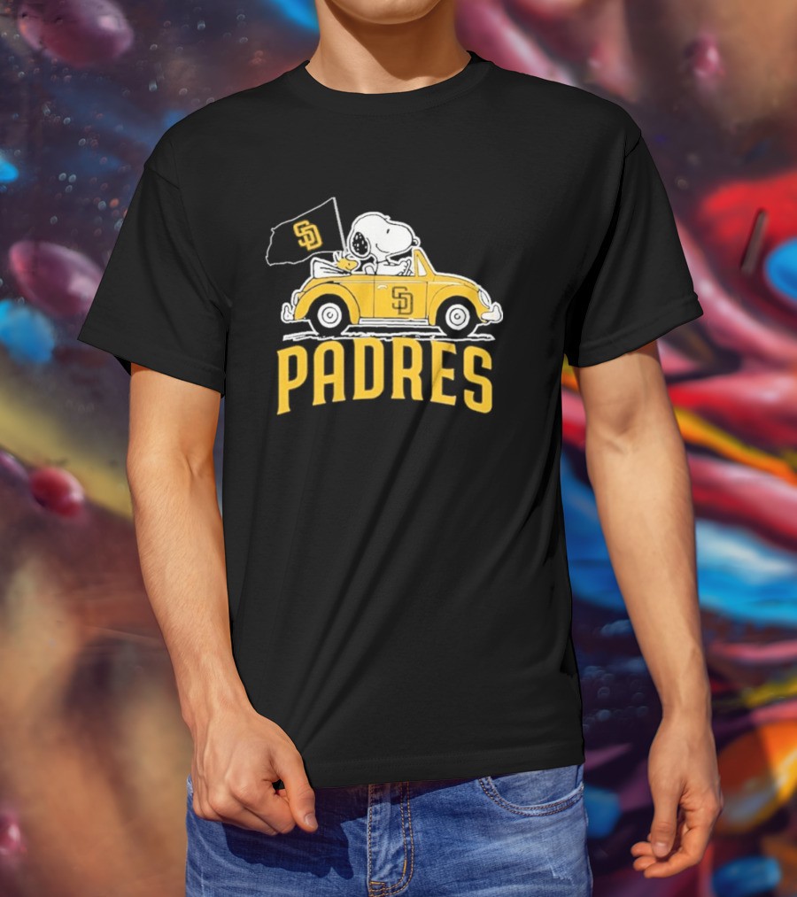 Snoopy San Diego Padres Car Flag Baseball Mascot T-Shirt