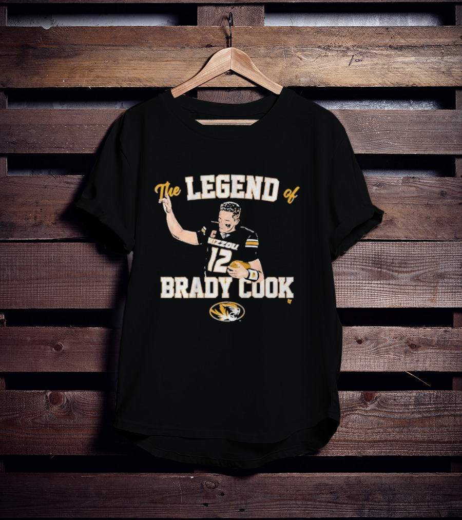 Mizzou Football The Legend Of Brady Cook Number 12 Tiger T-Shirt