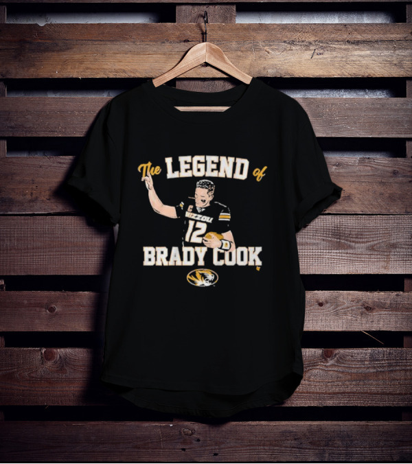 Mizzou Football The Legend Of Brady Cook Number 12 Tiger T-Shirt