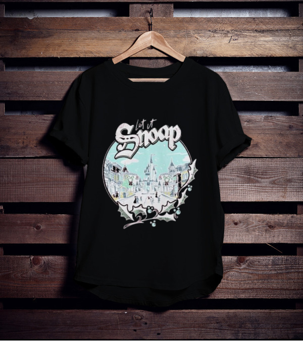 Let It Snoap Florida Day Main Street With Holly And Snowflakes Scene T-Shirt