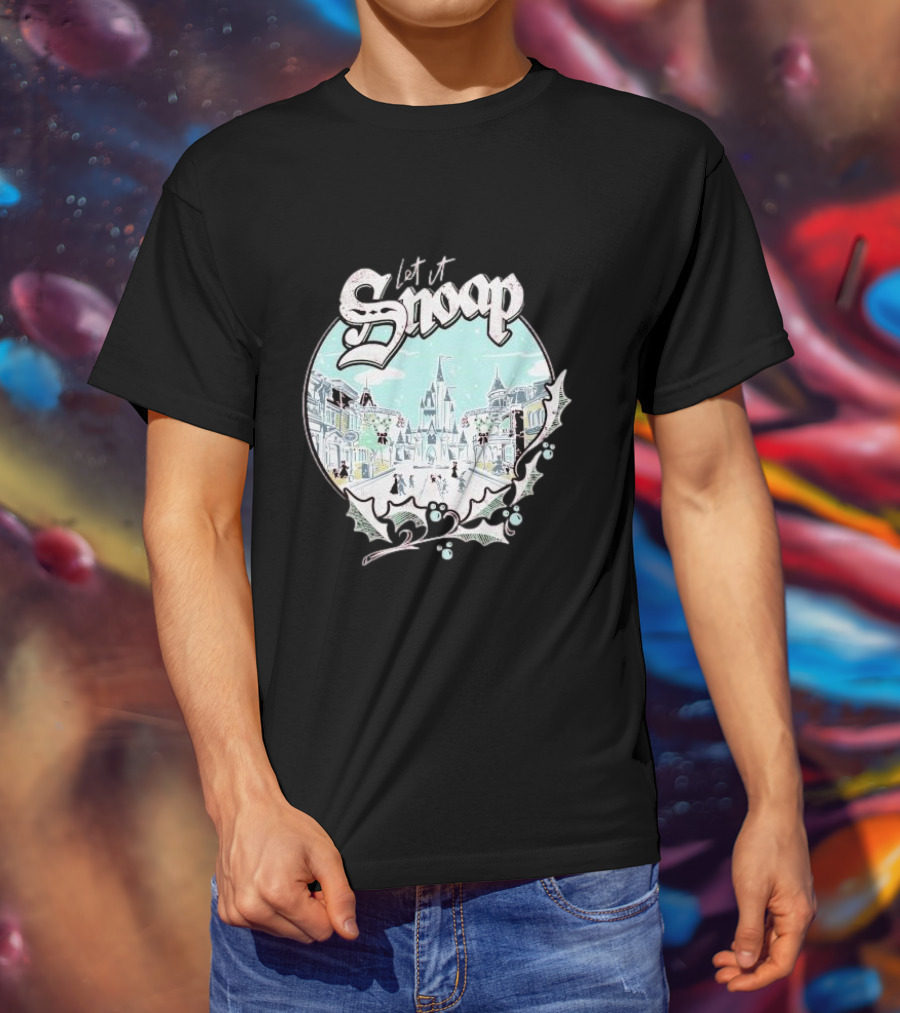 Let It Snoap Florida Day Main Street With Holly And Snowflakes Scene T-Shirt