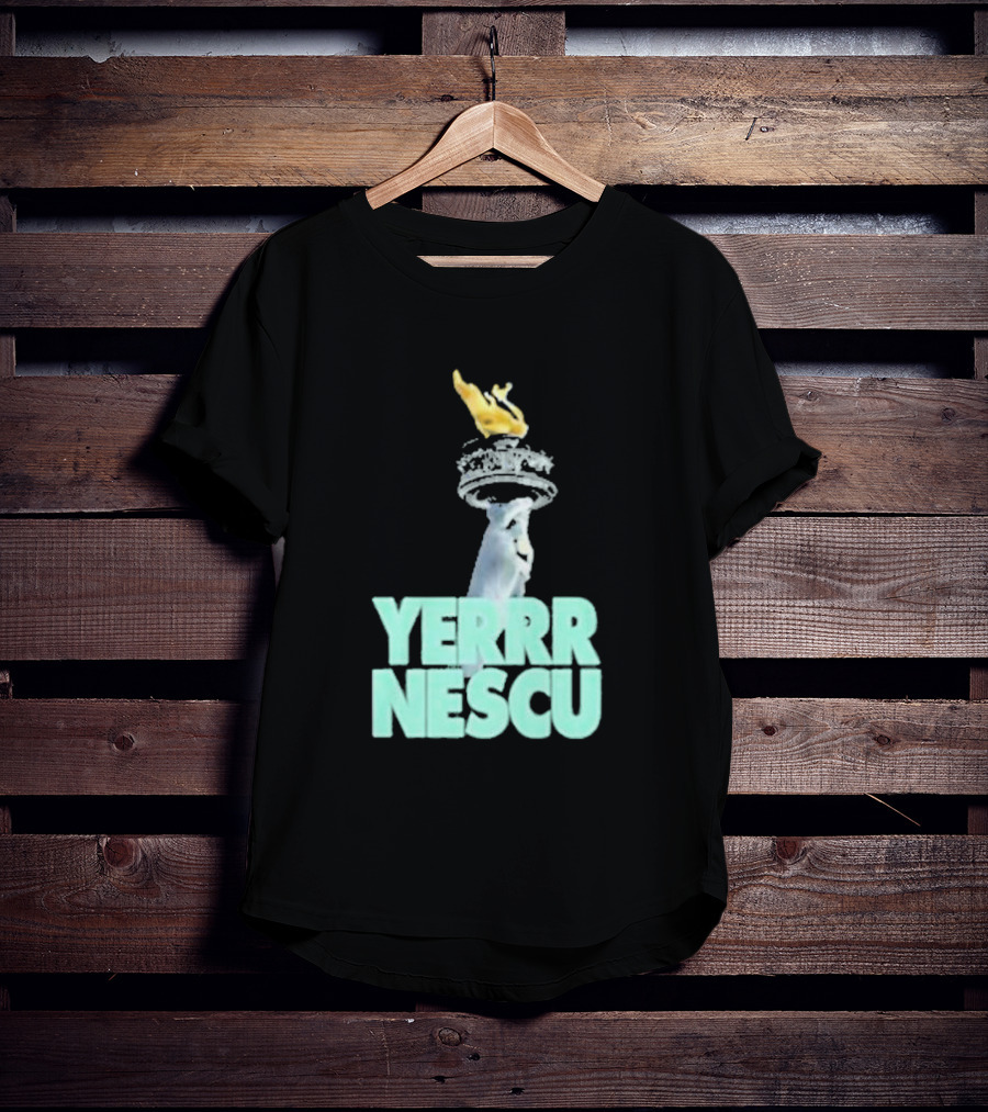 Sabrina Rocking The YERRR NESCU Statue Of Liberty Torch Flame T-Shirt