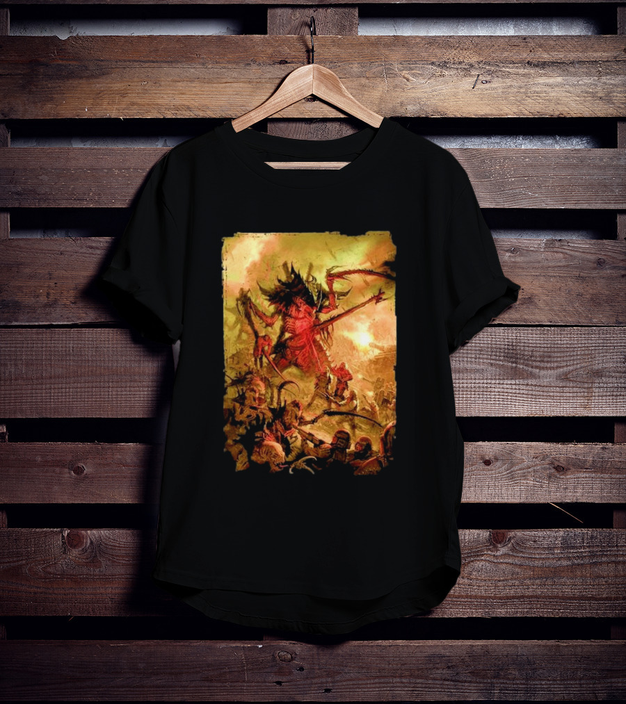 War Zone Octarius Rising Tide Black Tyranid Artwork Battle Scene T-Shirt