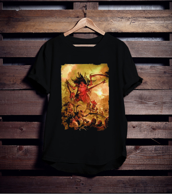 War Zone Octarius Rising Tide Black Tyranid Artwork Battle Scene T-Shirt