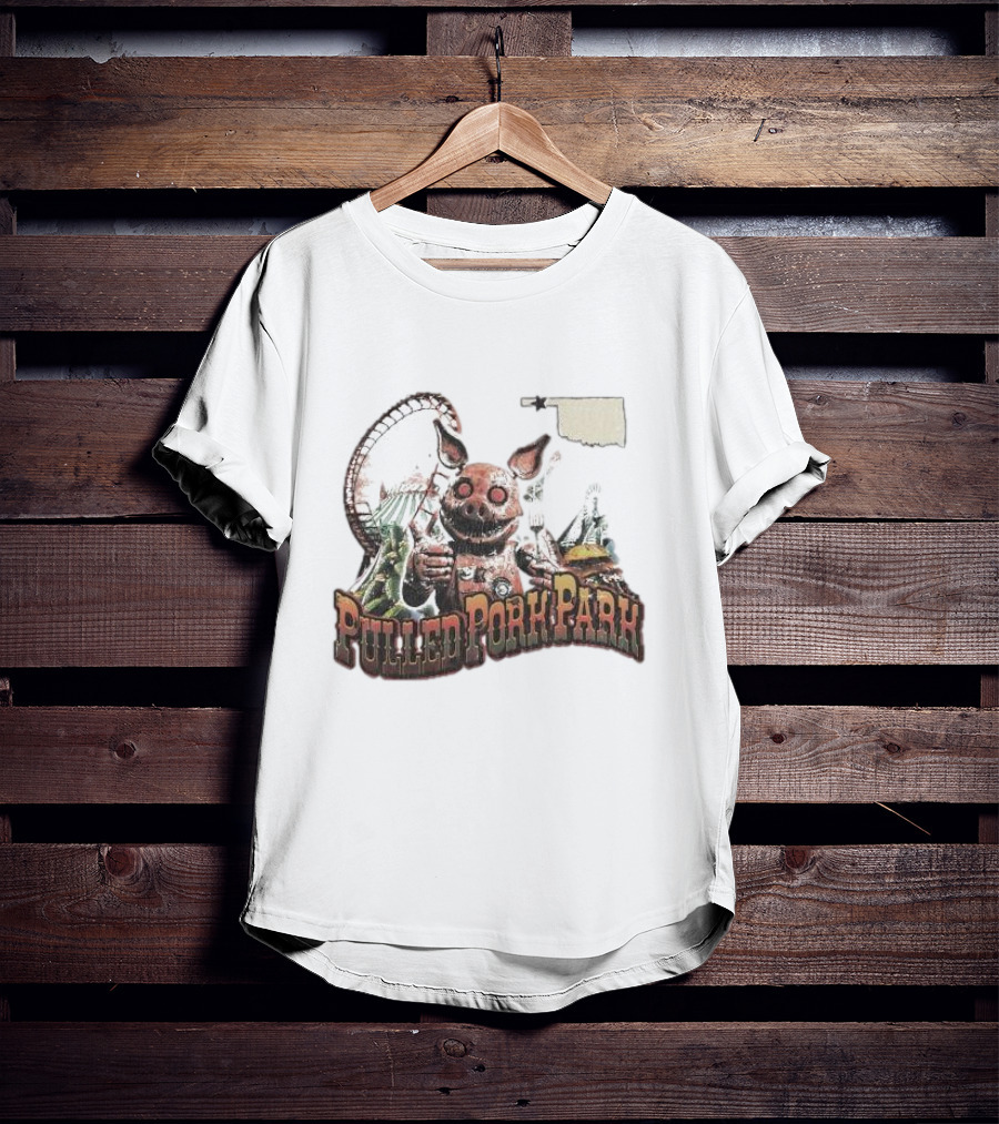 Pulled Pork Park Hivemind Roller Coaster Oklahoma Pig Carnival T-Shirt