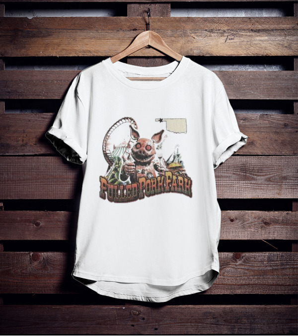 Pulled Pork Park Hivemind Roller Coaster Oklahoma Pig Carnival T-Shirt