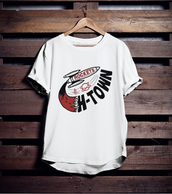 Houston Rockets H-Town Rocketship Orbit T-Shirt